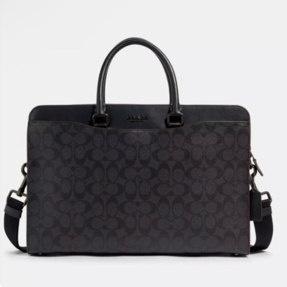 Coach Dark Gray Signature Briefcase